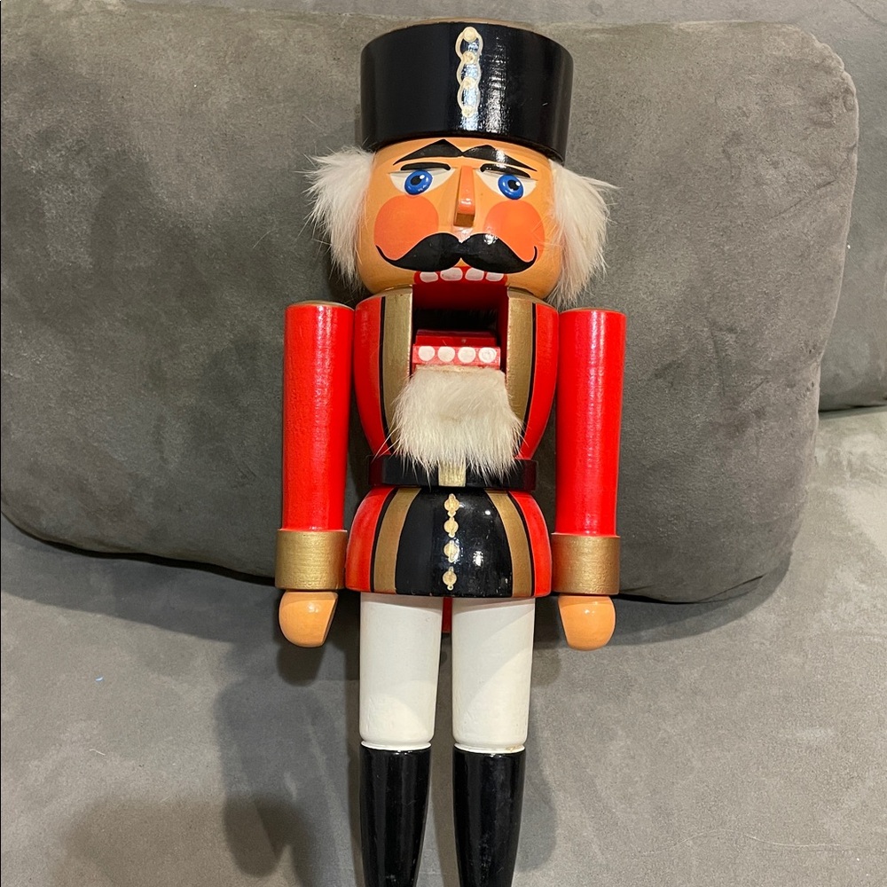 Classic Nutcracker Figurine, wood and fur hair
